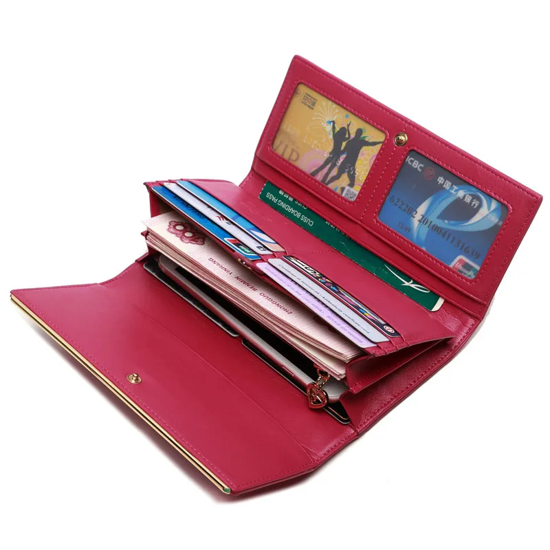 Женский кошелек-кенгуру из спилка кошелек с длинной застежкой и отделением для