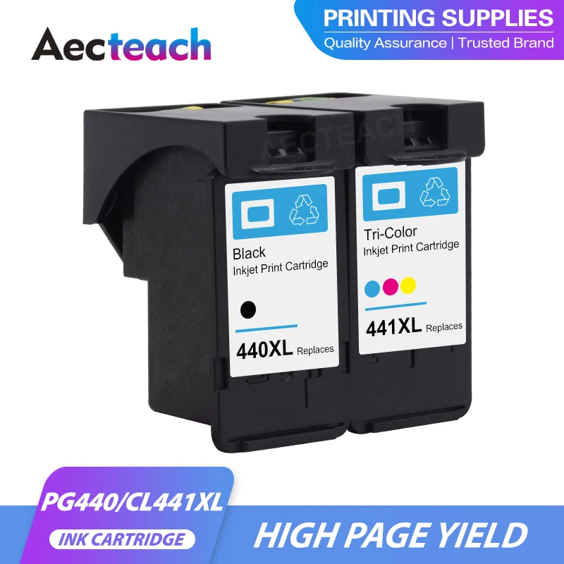 Aecteach PG 440 PG440XL CL 441 compatible Ink Cartridge for Canon PG440 CL441 440XL 441XL for Printer 4280 MX438 518 378 MX438