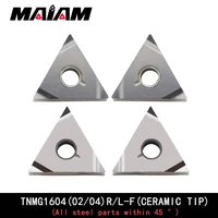 ceramic finish machining left right insert tnmg160402 tnmg160404 triangular flute tnmg1604 insert for aluminum stainless steel