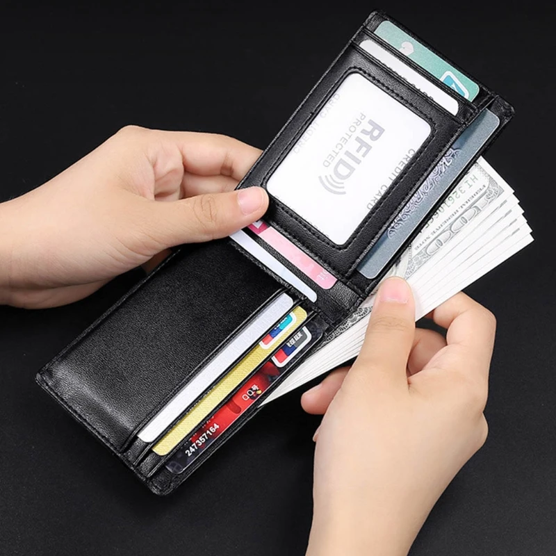 

Multi-functional Men Leather Credit Card Wallet Organizer Holder Pouch RFID Blocking Coin Purse Cash Pocket