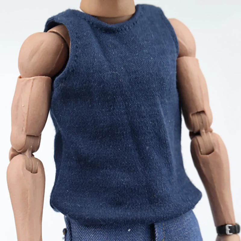 

1/6 Scale Men Fashion Vest Clothes Male Solid Color Vest Clothing Suit Set Model for 12'' Action Figure Body Doll Toy