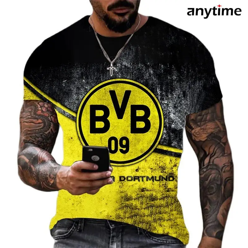 Футболка Bvb мужская оверсайз с круглым вырезом клуб Дортмунд повседневная