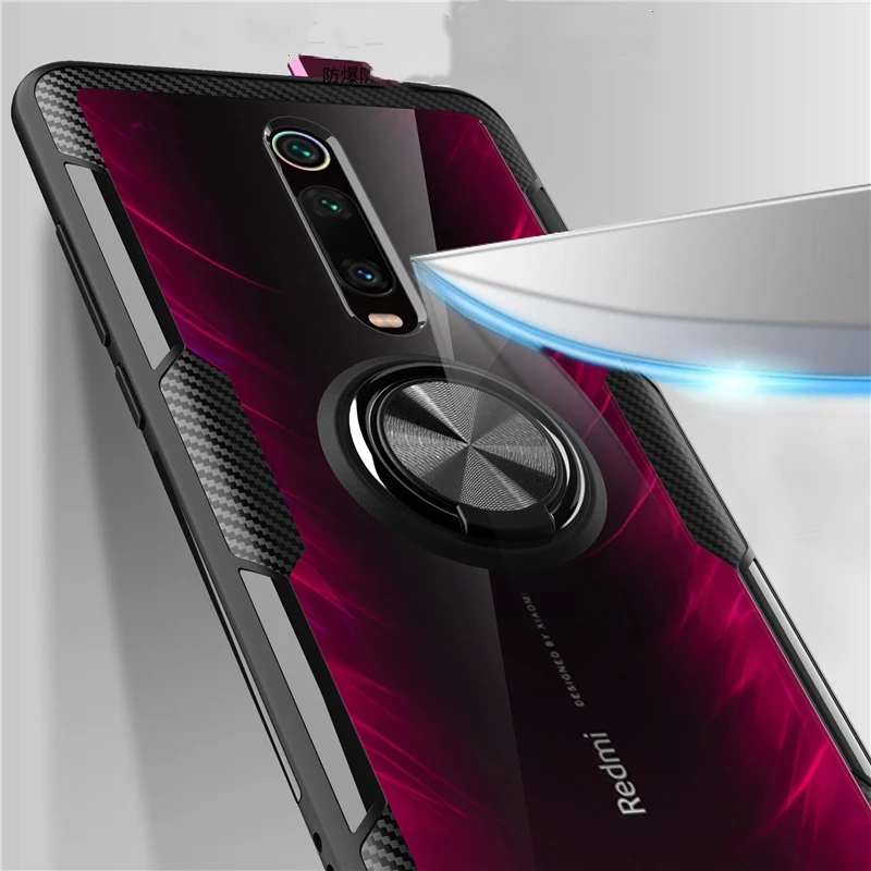 For Xiaomi Mi 9T Redmi K20 Pro Case Transparent Acrylic Cover Soft Silicone Bracket Mi9T Fundas |