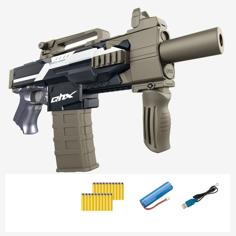 MP7Black Наружная Безопасная электрическая игрушечная винтовка детский подарок Дротика бластерный игрушечный пистолет Электрический взрыв мягкая пуля пистолет костюм для мальчика Рождественский подарок - Цвет: MP7Black