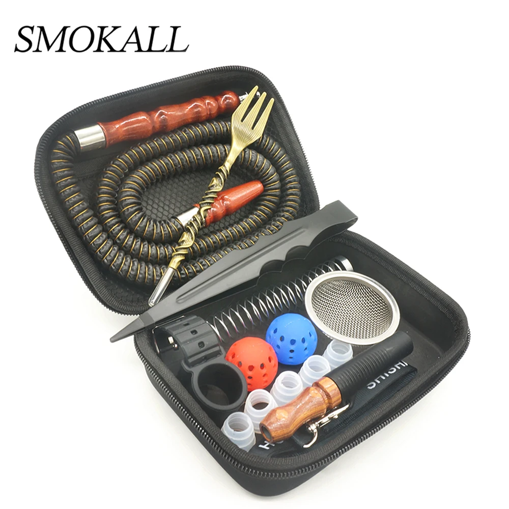 

1Set Hookah Accessories Shisha Fork With Tong Mouthpiece Hose Holder Silencer Ball Chicha Narguile Boquillas Tobacco Cachimba