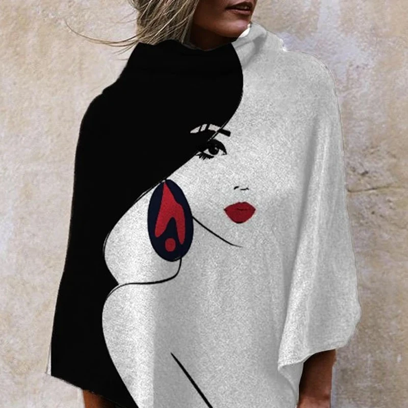 

White-Black Tweed A-Line Casual Abstract Shirts & Tops