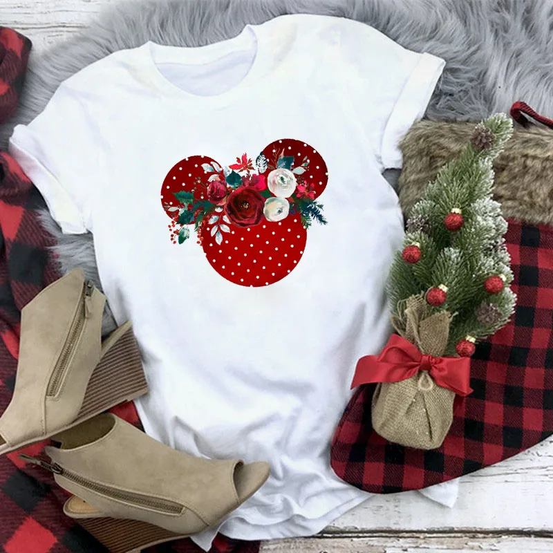 WT0316-White Рождественская футболка Для женщин T рубашки для мальчиков Модные Графический милый каваи Hipster футболка Micky женский Camiseta Mujer - Цвет: WT0316-White