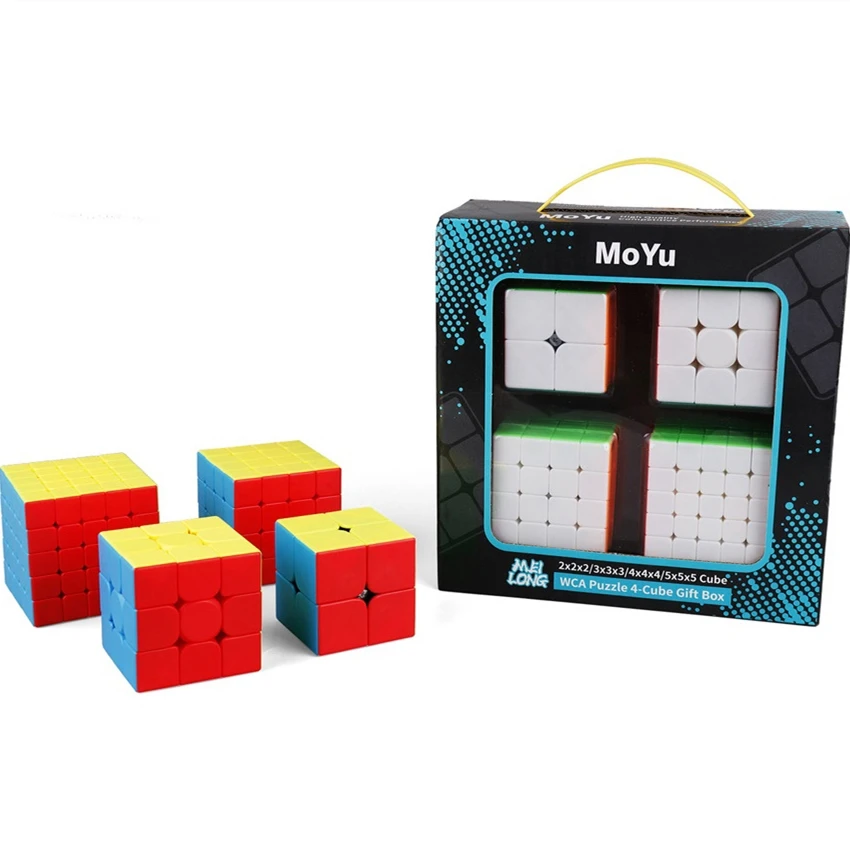 MOYU 4 шт. куб набор 2x2x2 3x3x3 4x4x4 5x5x5 волшебный Набор кубиков для детей подарочная