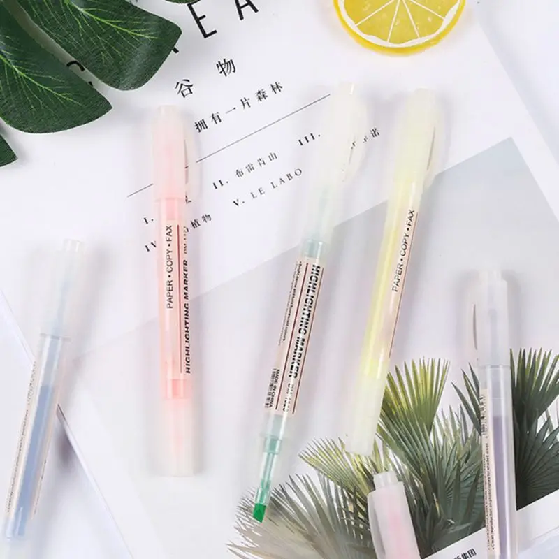 

6 Colors Color Double-headed Highlighter Art Painting Stationery School Office Student Stationery Supplies