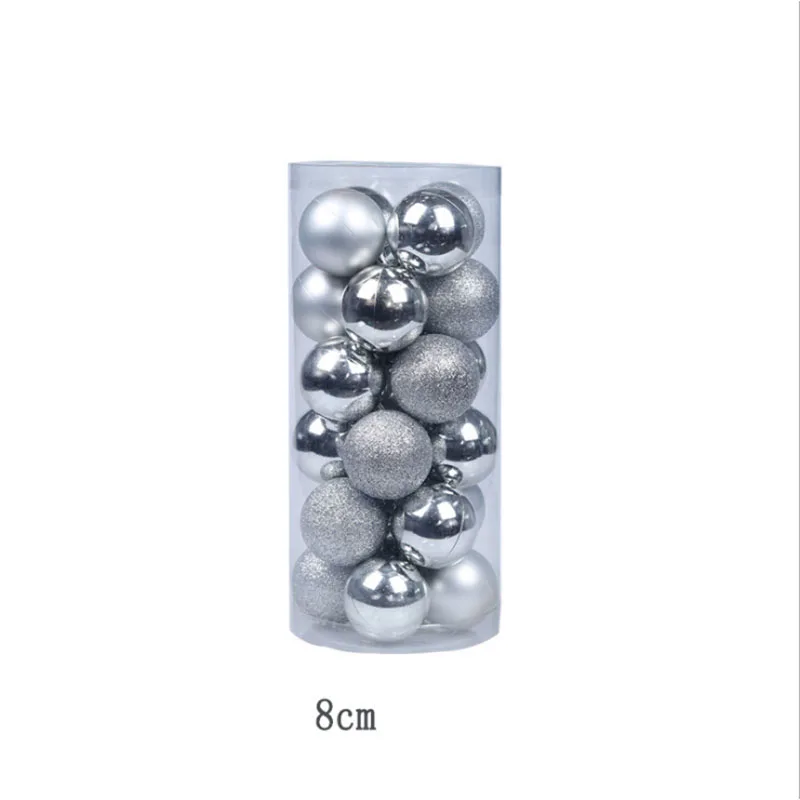 Серебристый 8cm/24pcs Christmas Xmas Tree Ball christmas ball christmas decorations for Home Christmas decorations Gift - Цвет: Серебристый