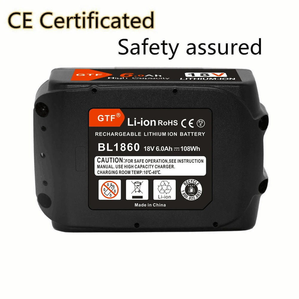 1 шт. аккумуляторная батарея BL1860 18 в 6000 мАч для Makita 6 Ач BL1850 LXT400 BL1840 BL1830 литий-ионная