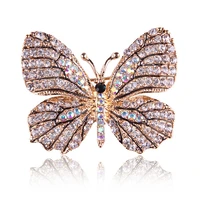 womens crystal butterfly brooch pin anime pins brooches clothing elegant luxury jewelry ladies wedding christmas new year gift