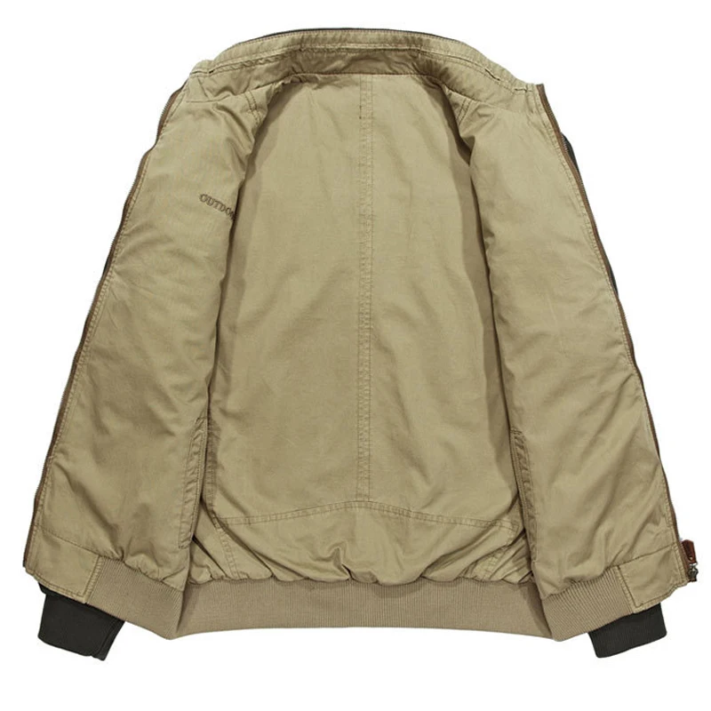 

Autumn Winter Jacket Men Double Sides Wear Men Jackets Coats Windbreaker Military Jacket Coat Male Stand Collar Outerwear M-XXXL