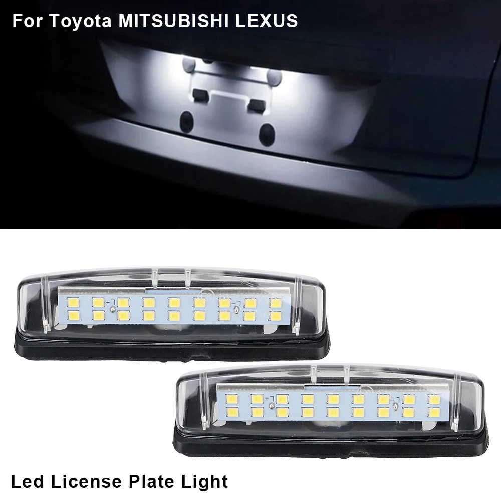 

LEEPEE Car Number Lamp White for MITSUBISHI Colt plus Grandis 2003~ 2Pcs LED License Plate Lights CANBUS No Error