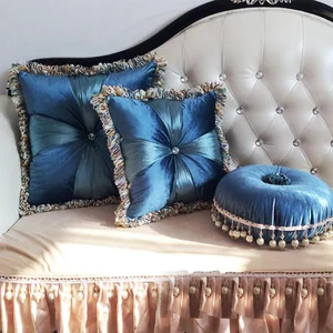 Квадратный ремень в стиле пэчворк европейская роскошная Красивая кисточка домашний диван подушка автомобильный диван кровать автомобиль Dec с наполнителем оптовая продажа FG1271