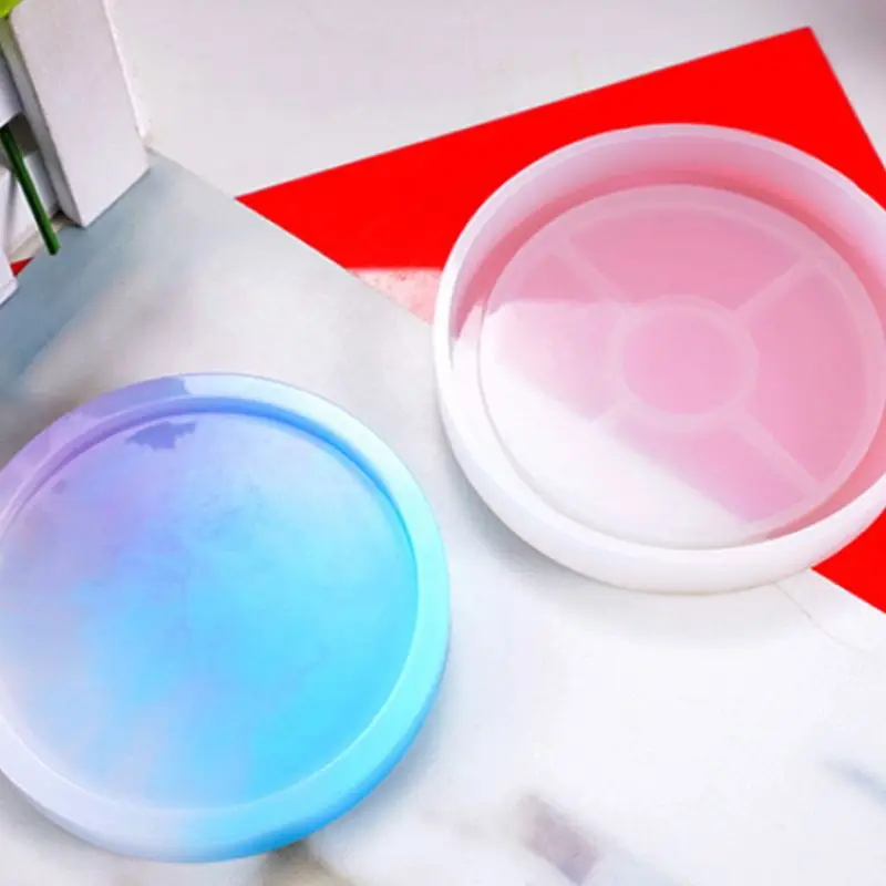 

4/6Pcs Crystal Epoxy Resin Mold Hexagon Round Coaster Casting Silicone DIY Mould