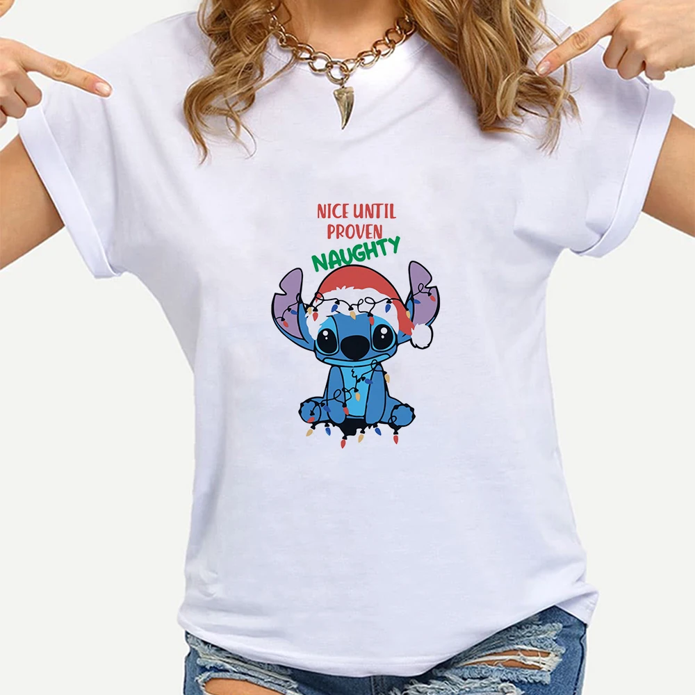 

Женская футболка с коротким рукавом и принтом «Веселый Рождество»