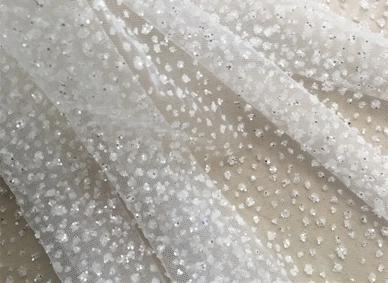Новый европейский Тяжелая кружевная ткань для платья из сетчатой ткани с