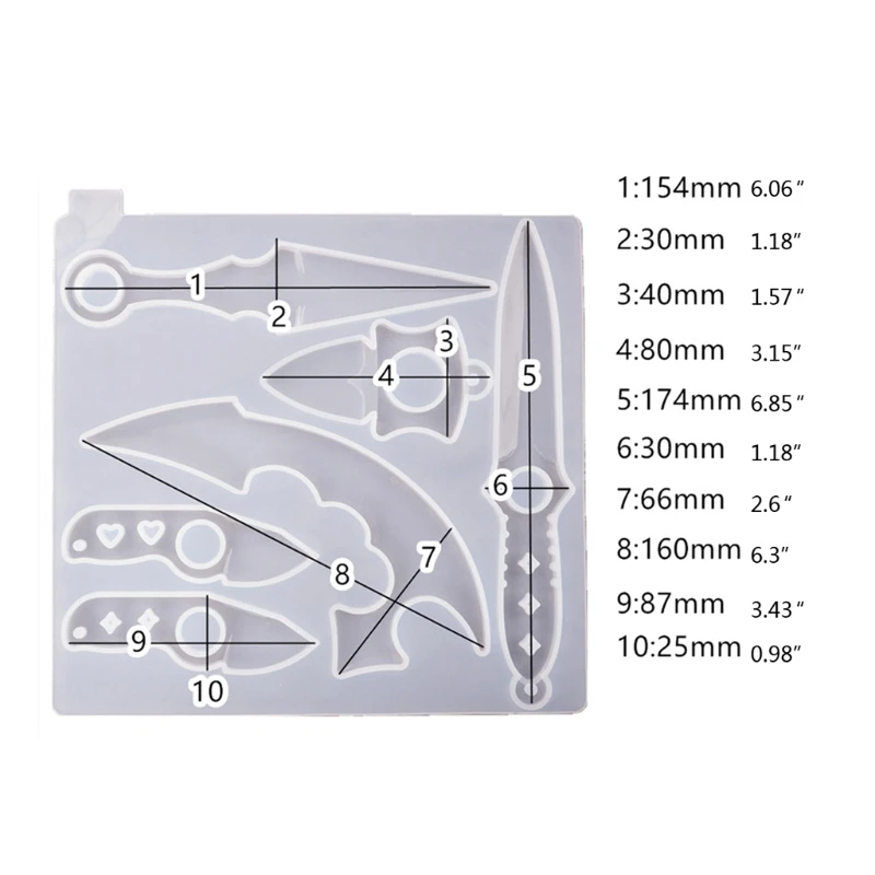 

Dagger Pendant Keychain Resin Mold Silicone Anti-Wolf Weapons Sword Epoxy Mould T4MD