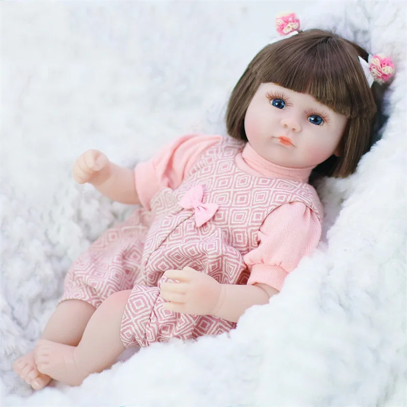 

42CM High Quality Reborn Baby Doll Bow Clothes Realistic Handmade Newborn Dolls Baby Adorable Lifelike Toddler Doll For Children