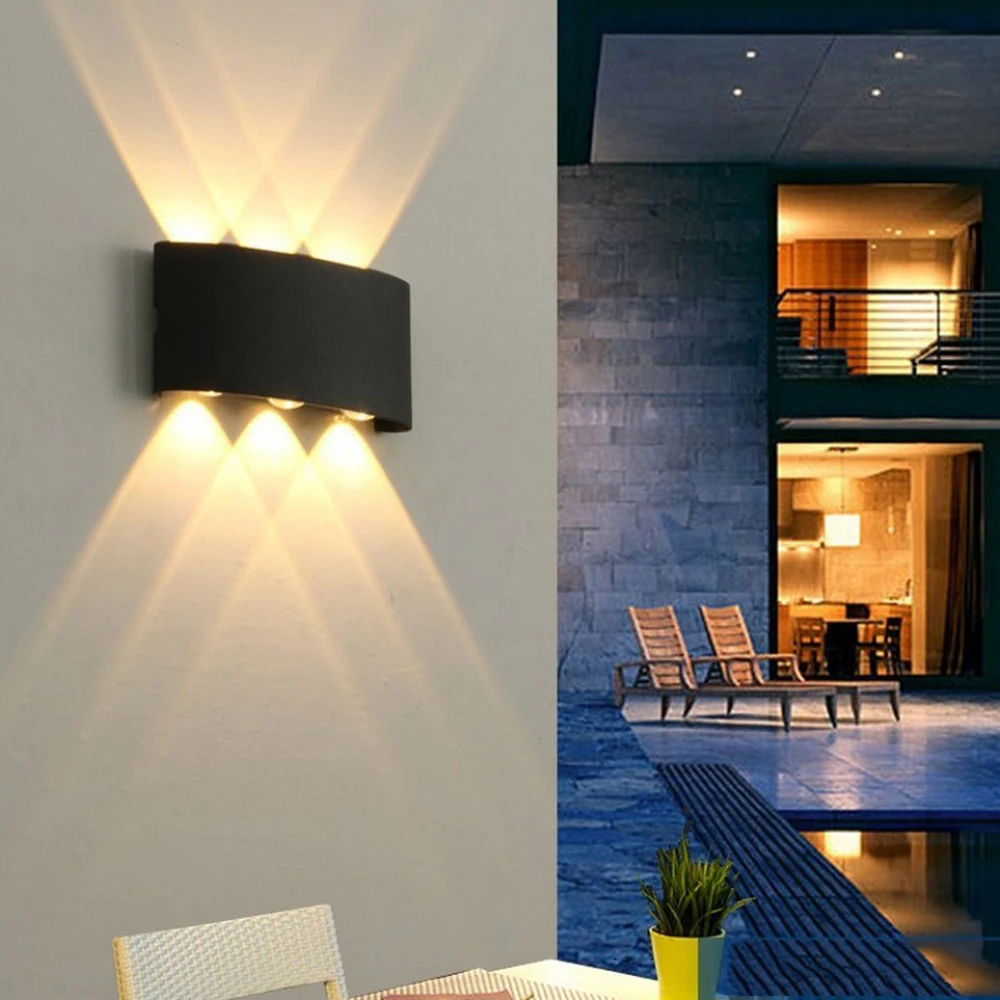 

IP65 LED Wall Lamp Outdoor Waterproof Garden Lighting Aluminum AC86-265 Indoor Bedroom Living Room Luminous Stairs Wall Light