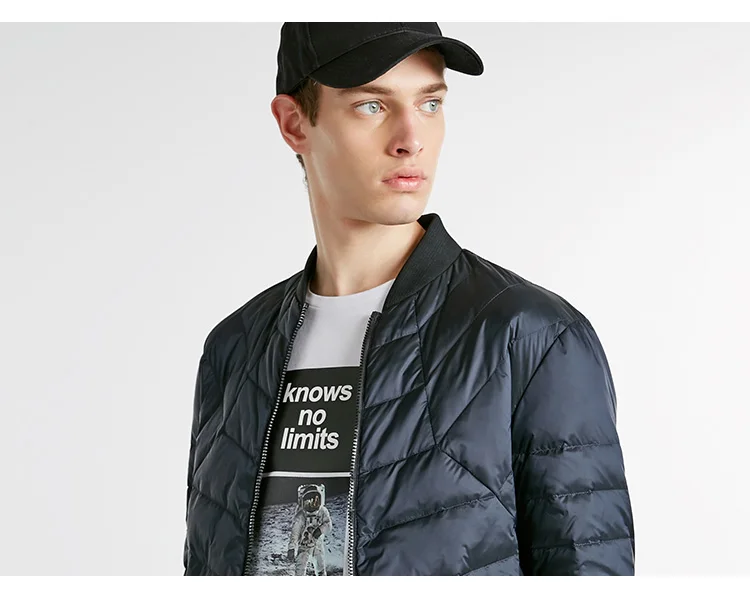 JackJones Мужская зимняя бейсбольная куртка с воротником с тепловым пухом | 218412510