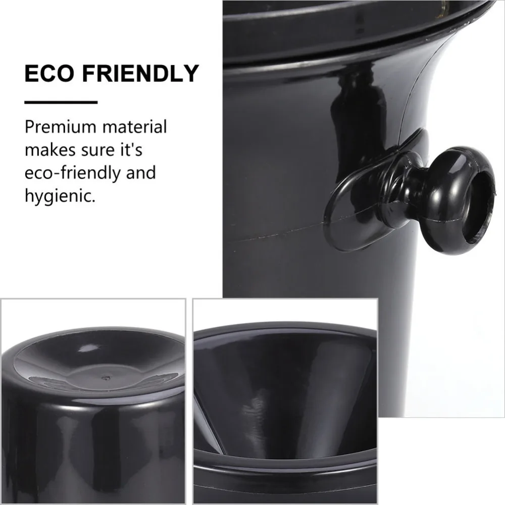 

4Pcs Dual Ears Round Spitting Barrels Ice Buckets for Tasting Party (Black)