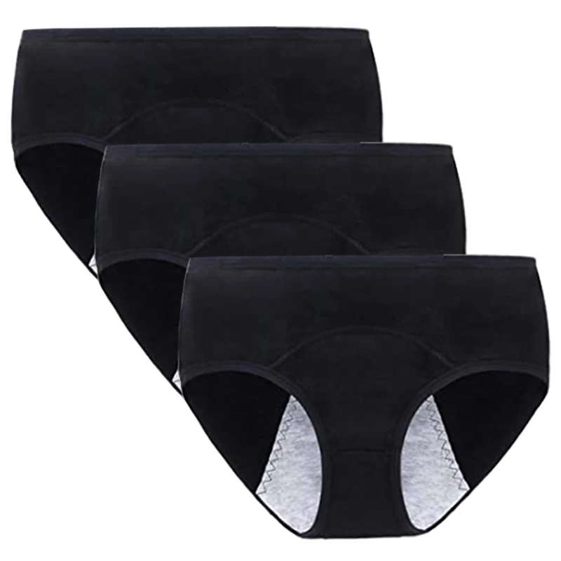 

Женские менструальные трусики, хлопковые, с защитой от протечек, нижнее белье, удобное нижнее белье, 3 шт.