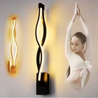 Минималистичные настенные светильники, современные акриловые светодиодные лампы черного и белого цвета для гостиной, спальни, декоративное прикроватное бра, 16 Вт, AC95V-260V