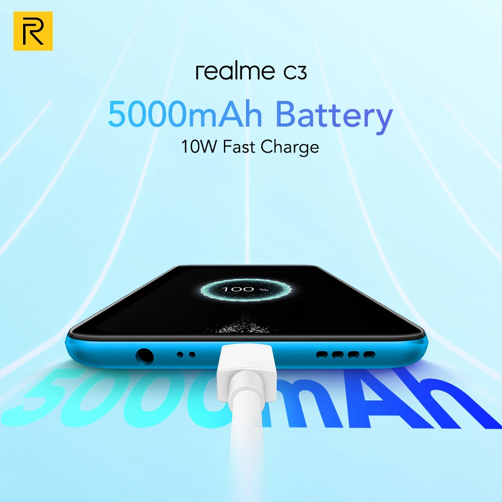 Realme C3 глобальная версия 3 Гб оперативной памяти 64 ГБ 5000 мАч Helio G70 процессор 12MP AI