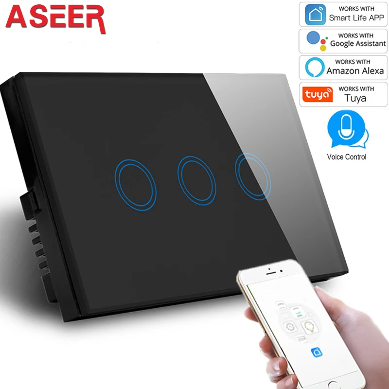 Умный светильник ель 3 клавиши Wi Fi 2 4 ГГц управление через приложение|3gang 1way|controller