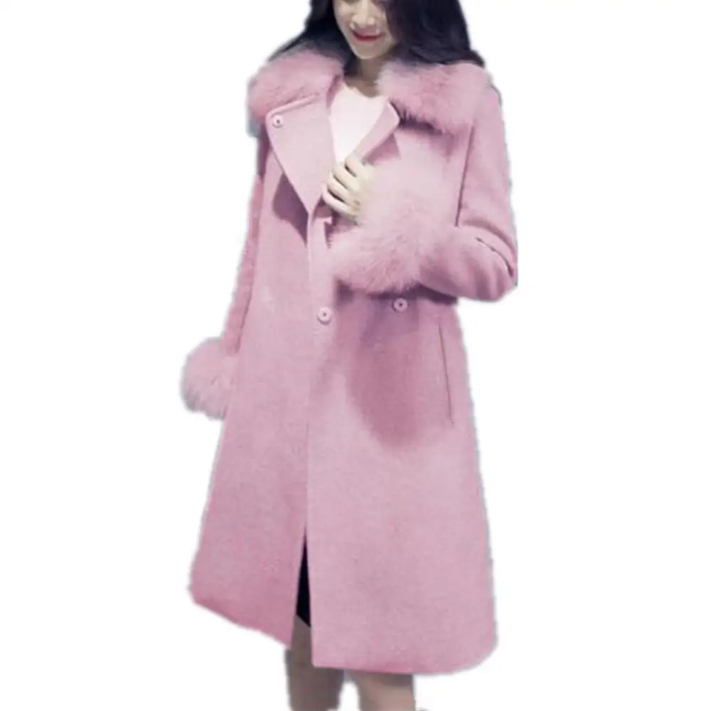 

Lisa Colly Woman Wool Coat High Quality Winter Coat Jacket Women Slim Woolen Long Cashmere Coats Overcoat Thick Warm Outwear