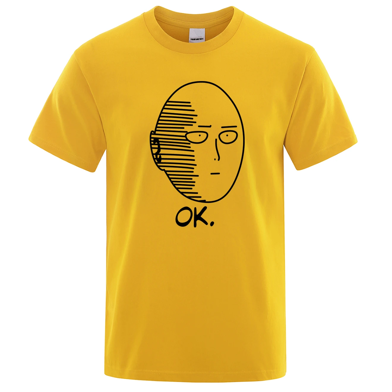 One Punch Man Saitama Sensei Мужская футболка с японским аниме хлопковая футболка Летняя Повседневная футболка с круглым вырезом Мужская Уличная Одежда Harajuku