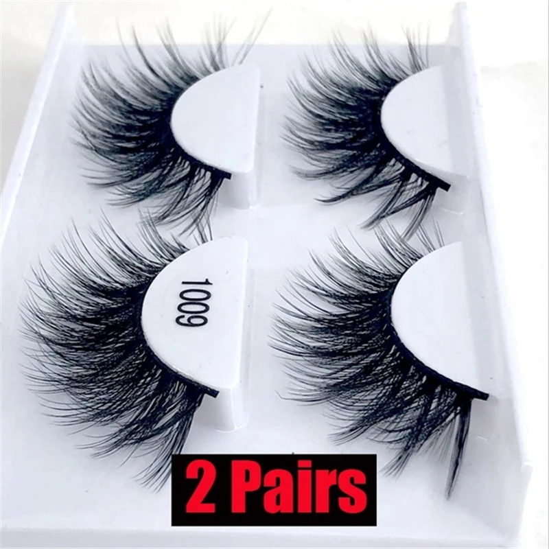 2 пары натуральных накладных Искусственные ресницы длинные Макияж 3d норковые