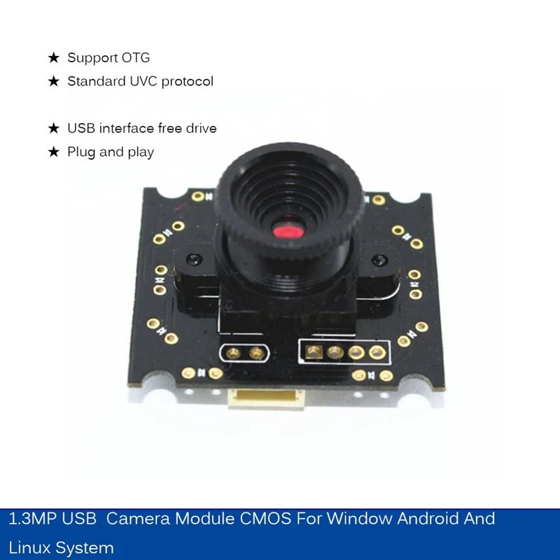 Модуль Usb камеры Cmos 1.3Mp 50 градусов Объектив Ip камера модуль для окна Android и Linux