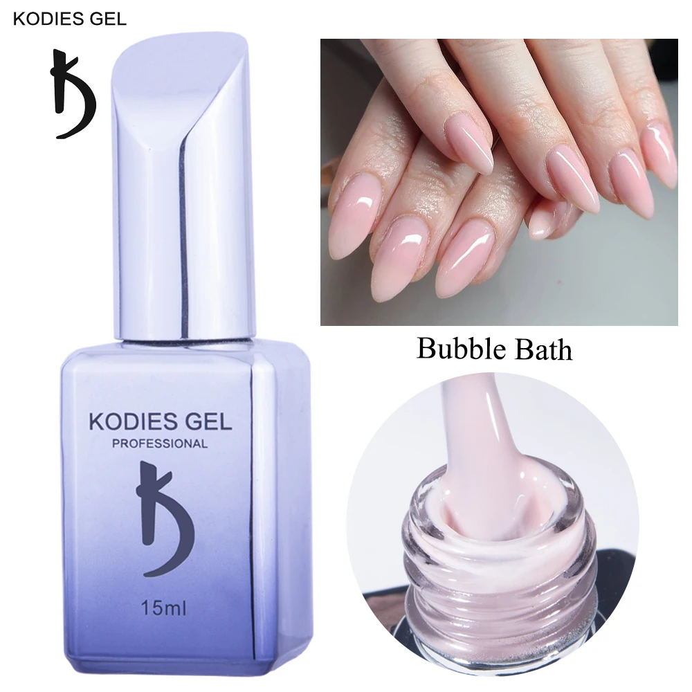 Гель-лак для ногтей KODIES 15 мл пузырьковый телесный розовый ГЕЛЕВЫЙ UV лампа