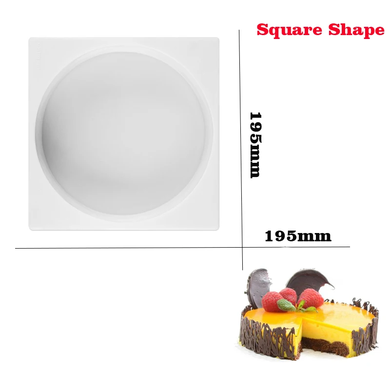 Square Round Больше форм силиконовая форма для торта круглая форма для пончиков мусс форма для десерта форма для выпечки формы для украшения торта инструменты BPA бесплатно - Цвет: Square Round
