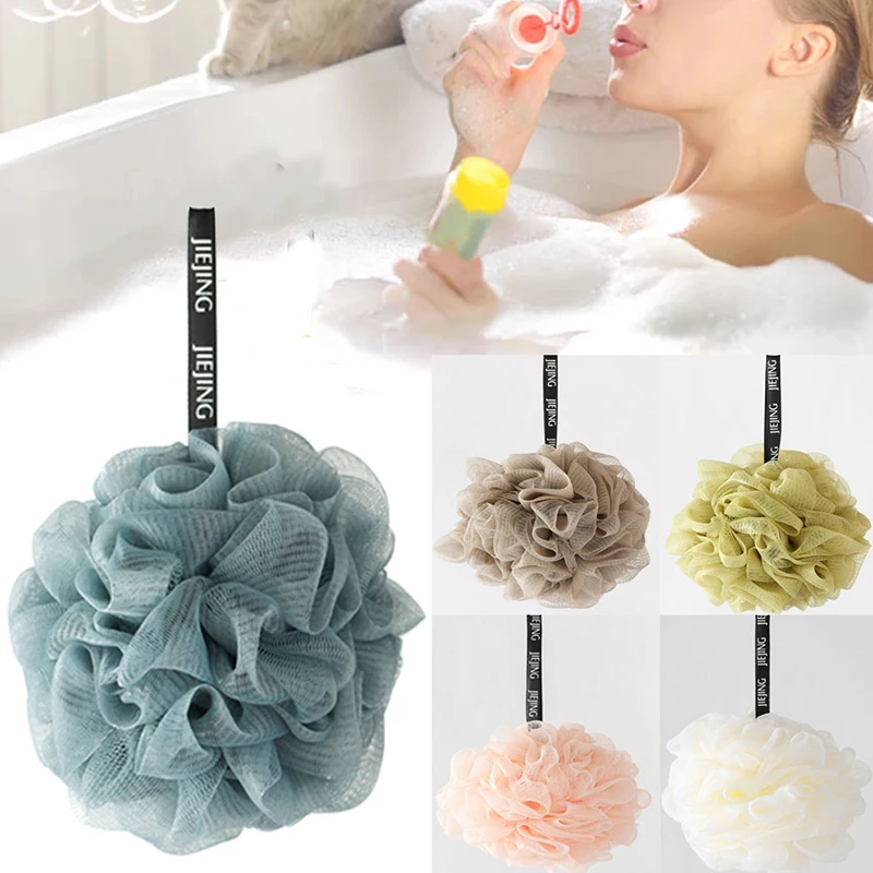 

New Trendy Mesh Soap Dispenser Solid Color Practical Bath Sponge Beauty Body Clean Bath Scrub Ball Exfoliating Wash Shower Tool