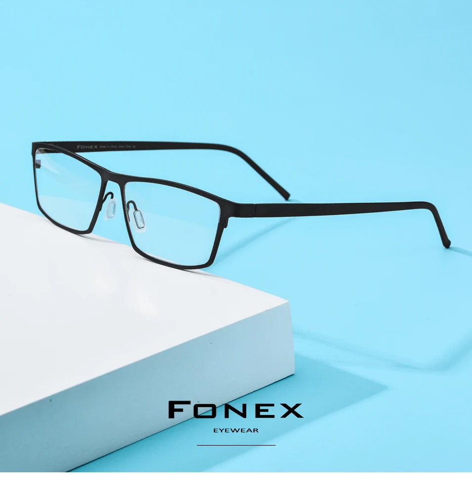 FONEX, оправа для очков из чистого титана, мужские очки для глаз по рецепту, для мужчин, квадратные очки, мужские Оптические Оправы для близорукости, очки 871
