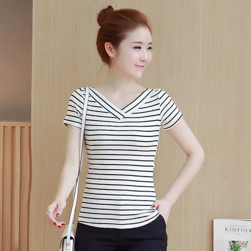 Новинка 2021 женская футболка MRMT с V образным вырезом и широкой полосой для женщин