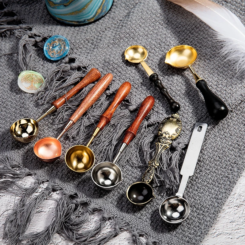 Винтажные аксессуары для скрапбукинга с металлической ложкой и деревянной