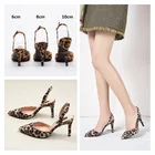 Женские босоножки из флока MHYONS, леопардовые сандалии на тонком каблуке, с острым носком, с ремешком сзади, лето 2021