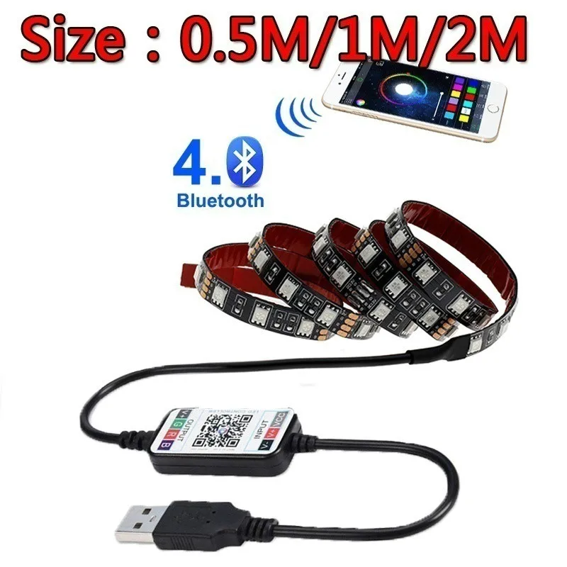 0 5/1/2 м RGB USB СВЕТОДИОДНЫЙ светильник для мобильного телефона с Bluetooth контроллером