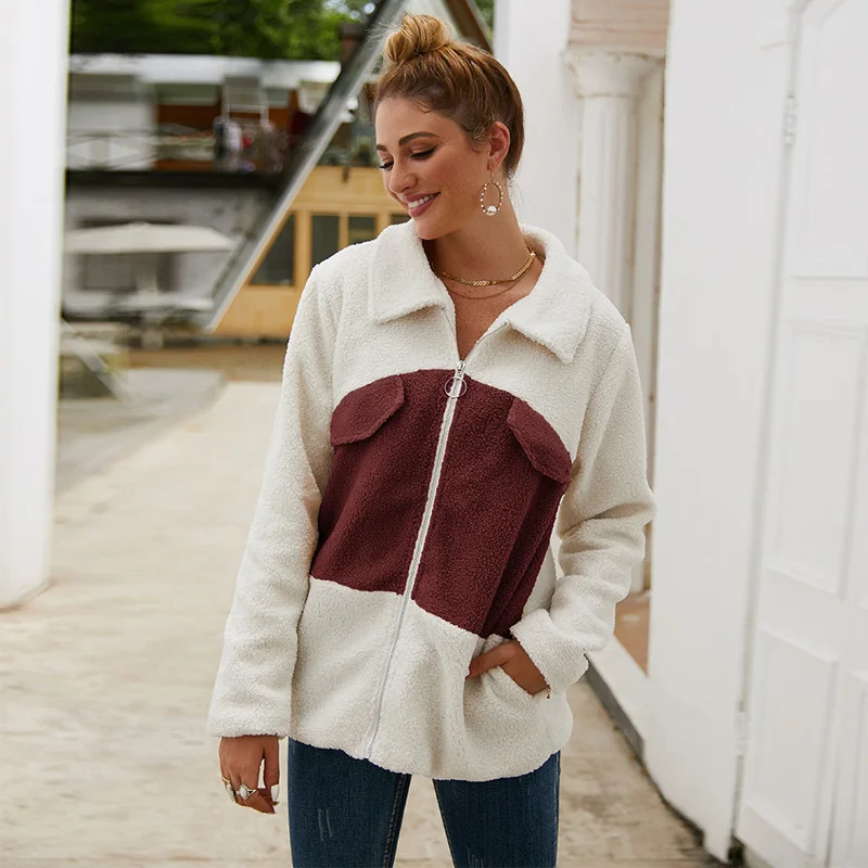 2019 русский хит продаж Женское зимнее теплое пальто из плюшевого меха лоскутное