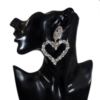 crystal heart pendant earrings geometric heart ladies earrings heart shaped love engagement anniversary earrings
