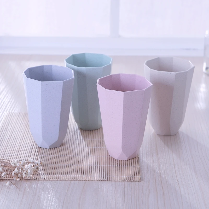 

4pcs Cups Blue Diamond Mugs Easy Target Mug Bamboo Fiber Eco Cute Design Mug Fave Shape European style Cups