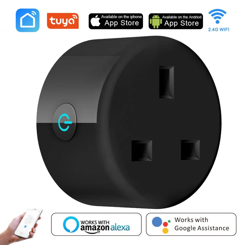 

WiFi Smart Plug 16A UK Socket Tuya Smart Life APP Work With Alexa Google Home Assistant Voice Control Power Monitor Timing