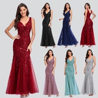 mesh lace evening dresses v neck embroidered sequins slim prom gowns custom made floor length mermaid special occasion dress
