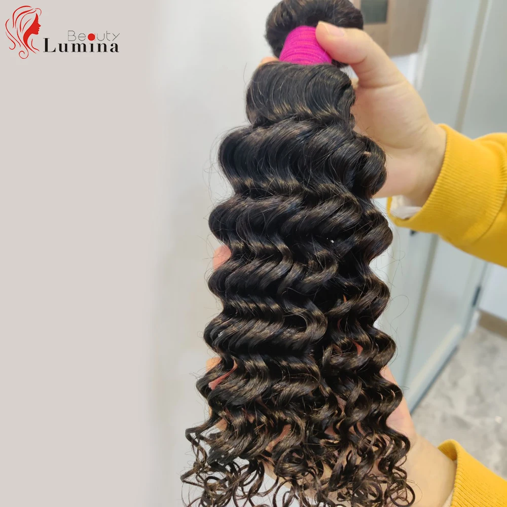 Длинные глубокая волна пряди перуанских Волосы Remy 100% человеческих волос воды