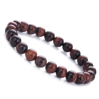 european and american new products simple personality hand beaded red tiger eye stone single circle bracelet men